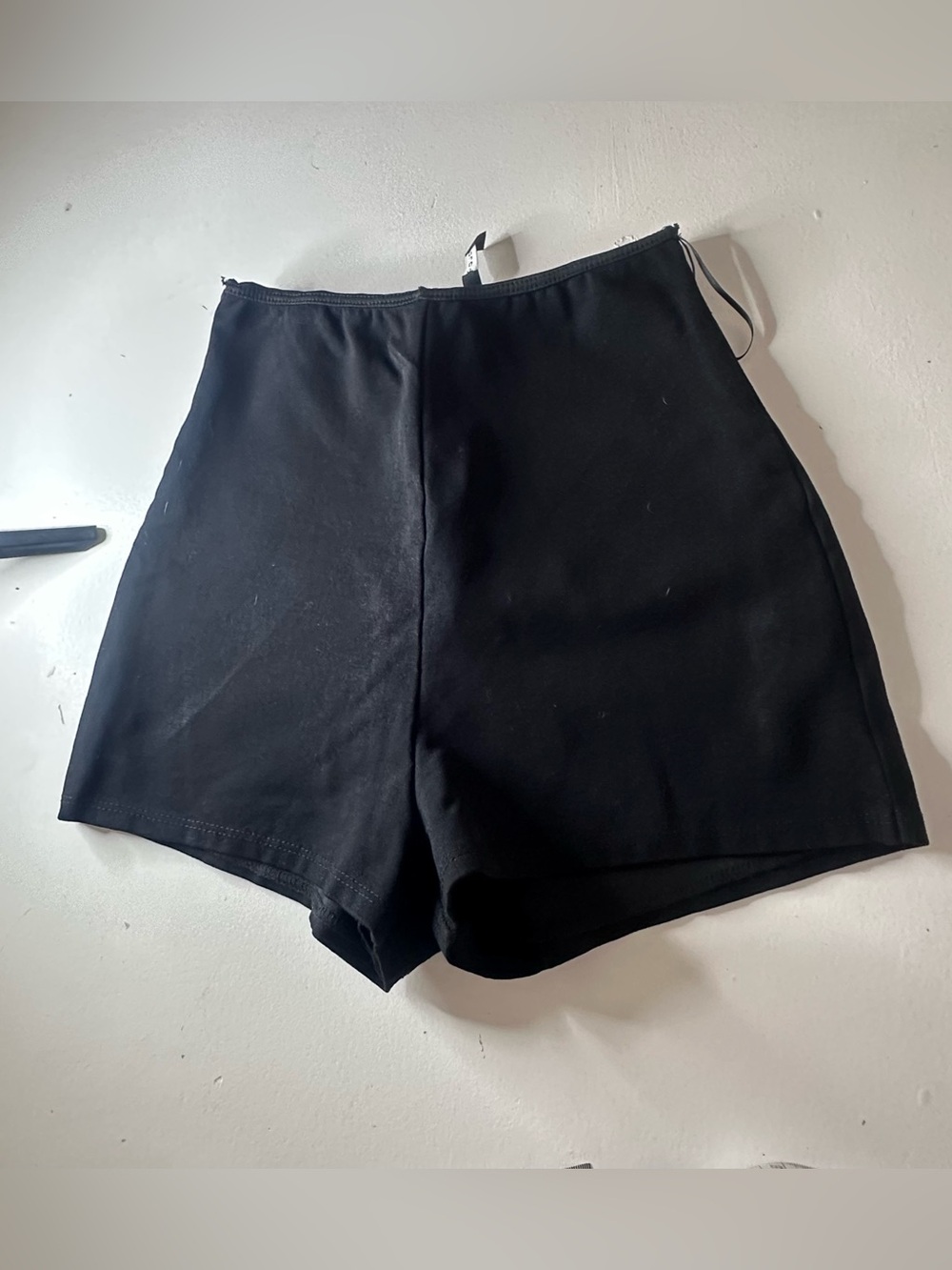 Vintage Blanc Black High-Waisted Stretch Shorts Bodycon Size Medium Made in USA